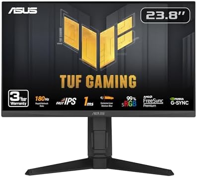 ASUS TUF Gaming 24” (23.8” viewable) 1080P Monitor (VG249QL3A) - Full HD, 180Hz, 1ms, Fast IPS, ELMB, FreeSync Premium, G-SYNC Compatible, Speakers, DisplayPort, Height Adjustable, 3 Year Warranty - Görsel 1