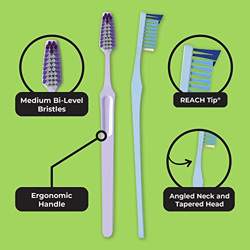 Reach Crystal Clean Toothbrush, Medium Bristles, 1 Count, Pack of 6 - Görsel 2