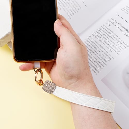 Poagoep Leather Phone Wrist Strap Cell Phone Strap Phone Lanyard with Tether Tab Hands-Free Wristlet Keychain for Women - Görsel 6