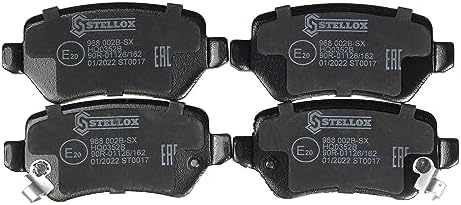 STELLOX 968 002B-SX fren balatası seti, disk fren (4 adet) – aşınma uyarı kontağı – ECE-R90 sertifikalı – set başına dört fren balatası – otomobil ve ticari araçlar için - Görsel 4