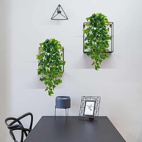 BLEUM CADE Fake Hanging Plants, 2pcs Artificial Hanging Plant, Faux Pothos Vines Hanging Plant Greenery for Wall Home Living Room Indoor Outdoor Decor (No Baskets) - Görsel 7