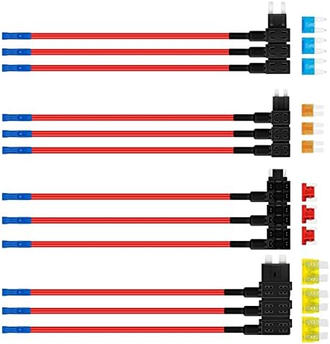 Esteopt 12 Adet Elektrik Hırsızı Sigortası, 4 Tip ATO/ATC/ATM/APM Elektrik Hırsızı, Standart/Mini/Mikro2/Düşük Profilli Elektrik Hırsızı Otomobil, Araç için Sigortalı, Siyah, kırmızı, mavi. - Görsel 1