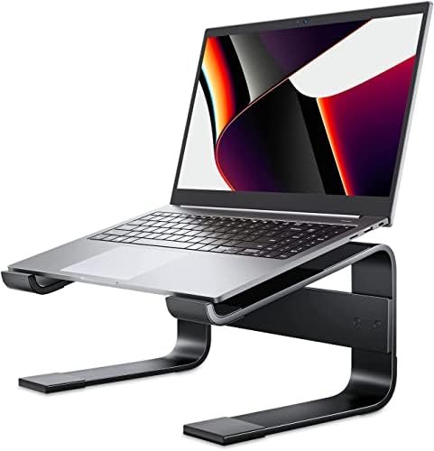 Soqool Dizüstü bilgisayar standı, alüminyum dizüstü bilgisayar standı, havalandırmalı, çalışma masası için ergonomik dizüstü bilgisayar tutucu, MacBook Air/Pro, Lenovo, Huawei, Acer, Dell, HP (10-17