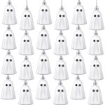 Halloween Hanging Ornaments Ghost Decoration Halloween Tree Decorations Ornaments Plastic Decorative Mini Halloween Decoration for Party Christmas Tree Home Decor(Sliver,24 Pcs)