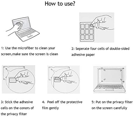Double Sided Adhesive Stickers for Privacy Screen Privacy Filter Replacement Set of Double Side Sticky Tab Attachment for Laptop or Computer Monitor Privacy Filter with a Cleaning Cloth - Görsel 4