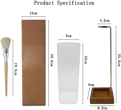 Ceremony Incense Holder, Wooden Incense Holder for Sticks with Glass Ash Catcher, Anti-ash Incense Burner with 20 Incense Sticks and a Ash Brush for Meditation Yoga Spa Room Decor - Görsel 7
