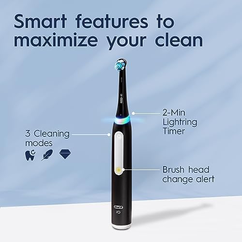 Oral-B iO Deep Clean Rechargeable Electric Powered Toothbrush, Icy Blue with iO Series 3 Limited, 2 Brush Heads and Travel Case - Pressure Sensor to Protect Gums - 3 Cleaning Settings - 2 Minute Timer - Görsel 4