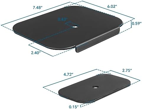 Mount-It! Monitor Mount Reinforcement Plate, Metal Plate for Desk, Protector for Fragile Thin Glass Tabletops, Monitor Arm Plate for use with Clamp or Grommet Installation, 2-Piece Reinforcement Plate - Görsel 7