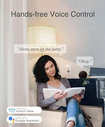 GHome Smart Mini Plug Compatible with Alexa and Google Home, WiFi Smart Outlet Socket Remote Control with Timer Function, Only Supports 2.4GHz Network, No Hub Required, ETL FCC Listed (4 Pack), White - Görsel 4