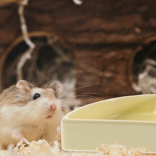 iplusmile Hamster Bowl, Ceramic Food Bowl Guinea Pigs Rabbit Food Water Feeding Dish Small Animal Food Bowl for Guinea Pigs Gerbil Rat Chinchilla Hedgehog Cage Supplies, Yellow - Görsel 7