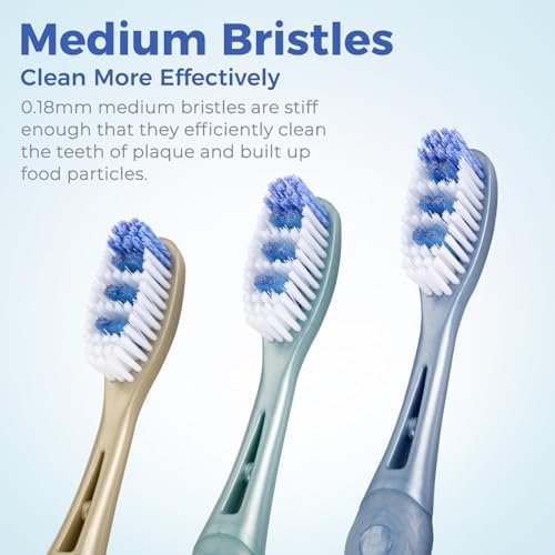 Medium Toothbrushes for Adults, Whitening Toothbrush with Spiral Medium Bristles for Smoke Tea Coffee Stain, Deep Plaque Removal, Rounded Bristle Tips for Gentle Cleaning (6 Pack) - Görsel 4