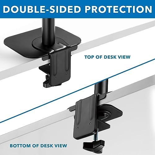 Mount-It! Monitor Mount Reinforcement Plate, Metal Plate for Desk, Protector for Fragile Thin Glass Tabletops, Monitor Arm Plate for use with Clamp or Grommet Installation, 2-Piece Reinforcement Plate - Görsel 5