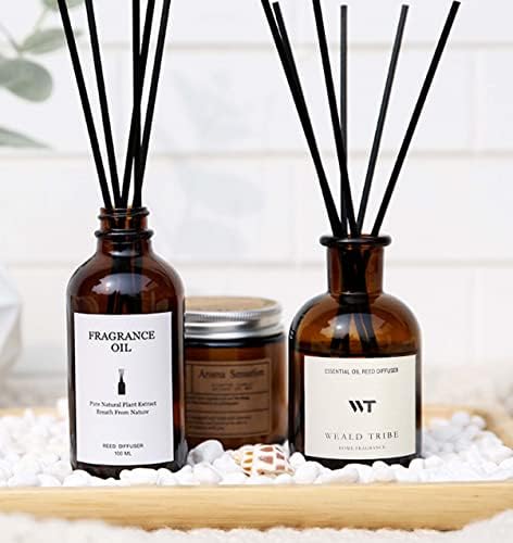 Flower Reed Diffuser Set Eucalyptus & Lavender Scent for Bathroom Accessories Shelf Air Fresheners, Sticks Defusers with 4.0 fl oz Essential Oils & Leaves, House Bedroom Office Decor & Gifts - Görsel 6