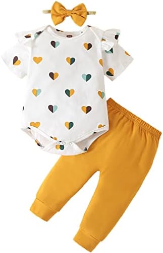 Fullfamous Baby Girl's 3pc Frill Long Sleeve Romper and Pant Set - Görsel 1