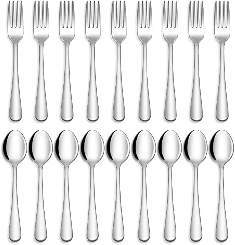 Hiware 24-piece Forks and Spoons Silverware Set, Food Grade Stainless Steel Flatware Cutlery Set for Home, Kitchen and Restaurant, Mirror Polished, Dishwasher Safe - Görsel 1