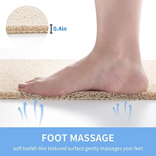 Non Slip Bathtub Mat, Anti Slip Shower Mat, Fast Drying Bath Tub Mats, Foot Scrubber Mat, Anti Slip Mat for Tub, Floor,Bathroom, Home, Kitchen, Hotel (Beige 24x16 Inch) - Görsel 5