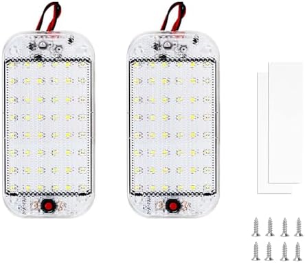 Xinlie LED otomobil iç aydınlatma 12 V LED araç iç aydınlatma şalterli beyaz ışık araç aydınlatma çubuğu süper aydınlık 800 lm otomobil, karavan, kamyon, van için, evrensel aydınlatma (2 adet)