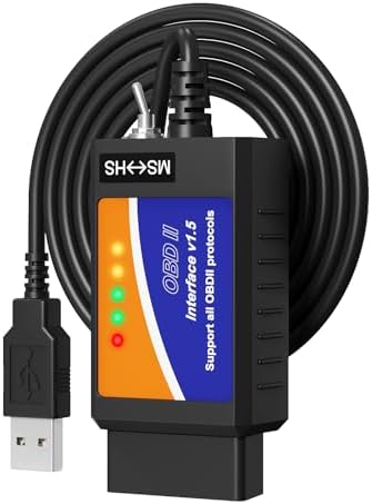FASLINK OBD2 Adapter for Ford F150 F250 Cars Light Trucks Diagnostic Programming, OBDII USB Scan Tool ELM327 V1.5 with MS CAN/HS CAN Toggle Switch Compatible with FORScan ELMConfig softwares - Görsel 1