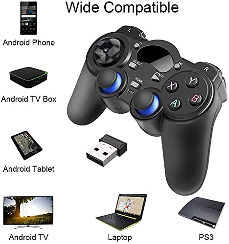 FANDRAGON USB Wireless Gaming Controller Gamepad for PC/Laptop Computer(Windows XP/7/8/10) & PS3 & Android & Steam - [Black] (black) - Görsel 5