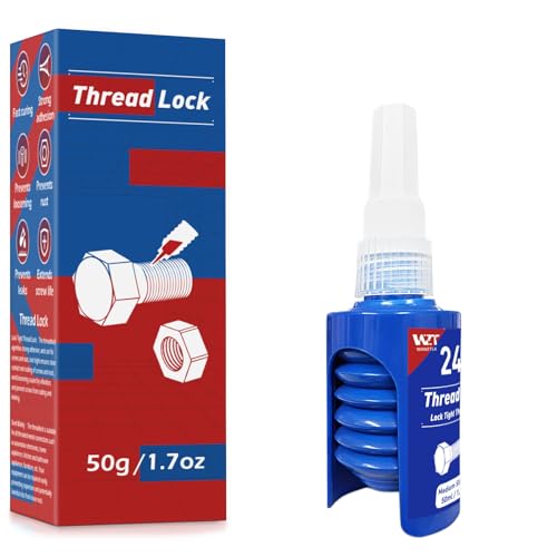 Thread Lock Bule, 243 Medium Strength Lock Tight Threadlocker Anti-Rust&Loosening, Lock Tight for Gap Filling and Tighten Bolts Nuts Fasteners 50ml Round Bottle - Görsel 1