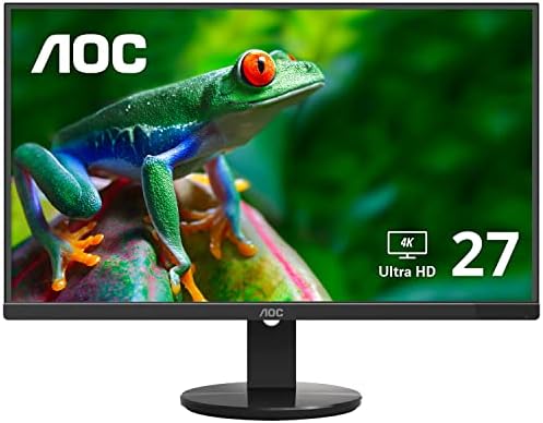 AOC U2790VQ 27" 4K 3840x2160 UHD Frameless Monitor, IPS, 5ms, 1 Billion+ Colors, 108% sRGB, VESA, Black - Görsel 1
