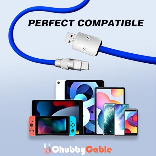 chubbycable Chubby 2.0 Fast Charging Cable Durable Soft Silicone USB C Cable 240W Extra Thick Phone Charger Cord Data Transfer Type C Cable, Green, Type-C to Type-C, 6.6 FT - Görsel 6