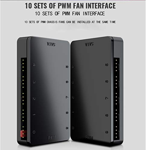 MasterFan hub 1 to 10 4PIN SATA PWM Fan Hub, Chassis Fan Cable hub Adapter, Strong Magnet adsorption is not Easy to Fall Off - Görsel 4