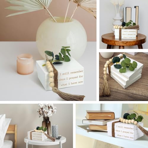 Decorative Books for Home Decor, Mini Faux Books for Decoration, Christian Decor Books for Living Room, Entryway, Bookshelf, Coffee Table, Farmhouse Stacked Books Decor Set of 3, Spiritual Gifts - Görsel 6