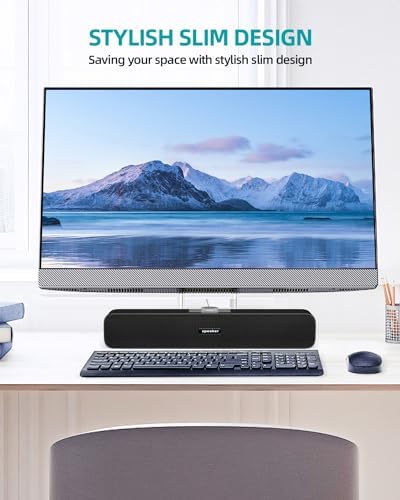 Computer Speakers,Desktop Computer Speakers,USB Computer Speakers,One Cable Set Up, Bluetooth/Wired Connection, Knob Control volume - Görsel 5