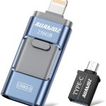 256GB Photo Stick USB Memory Phone Flash Drive, AUAMOZ External Memory Thumb Storage for Photo and Video Backup, Compatible with iPhone iPad Android PC (Navy Blue)