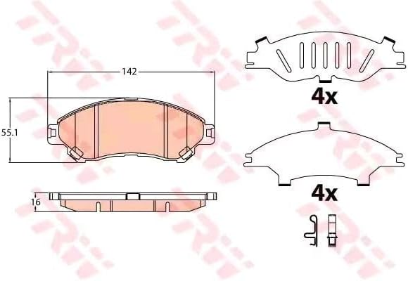TRW GDB3633 Bremsbelagsatz 4-Teilig für Suzuki Vitara SUV (LY) 2015 - Vorderachse und Andere Fahrzeuge - Görsel 3