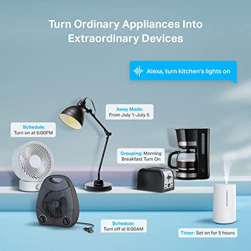 Kasa Smart Plug Ultra Mini 15A, Smart Home Wi-Fi Outlet Works with Alexa, Google Home & IFTTT, No Hub Required, UL Certified, 2.4G WiFi Only, 2 Count (Pack of 1)(EP10P2) , White - Görsel 4