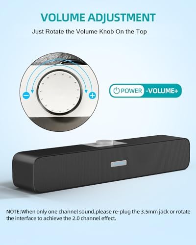 Computer Speakers,Desktop Computer Speakers,USB Computer Speakers,One Cable Set Up, Bluetooth/Wired Connection, Knob Control volume - Görsel 2