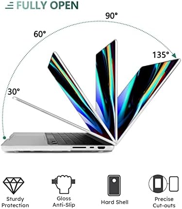 iCasso for MacBook Pro 14 inch Case 2023 2021 2022 Release M3 A2918 A2992 M2 A2779 A2442 M1 Pro/Max Chip, Bundle 5 in 1, Hard Shell Case, Sleeve Bag, Screen Protector, Keyboard Cover -Clear - Görsel 3