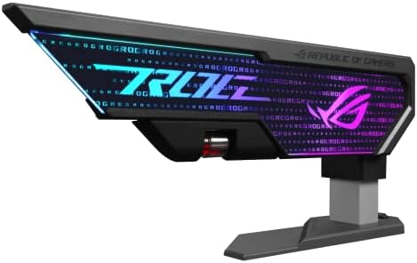 ASUS ROG Herculx Graphics Card Anti-Sag Holder Bracket (Solid Zinc Alloy Construction, Easy Toolless Installation, Included Spirit Level, Adjustable Height, Wide Compatibility, Aura Sync RGB) - Görsel 2
