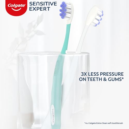 Colgate Sensitive Expert Ultra Soft Sensitive Toothbrush Pack, Extra Soft Toothbrush for Sensitive Gums and Teeth, Gently Cleans Teeth and Gums, 2 Pack - Görsel 2