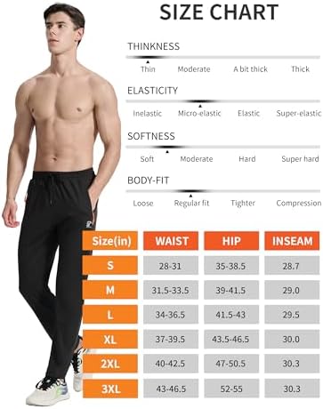 Men's Joggers Pants with Zipper Pockets Athletic Running Stretch Sweatpants for Men Workout Gym Track Golf - Görsel 6