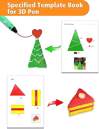 3D Printing Drawing Book, Reusable Colorful 40 Patterns Thick Paper Template with a Clear Plate, Painting Graffiti Template for 3D Pen Kids DIY Gift - Görsel 5