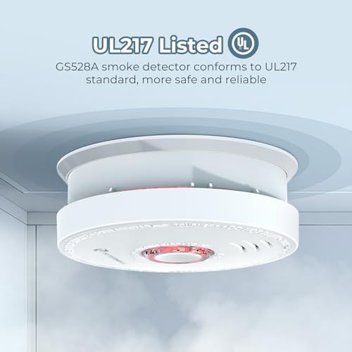 SITERWELL Smoke Detector Fire Alarm with Magnetic Fastening Kit and Built-in Battery, Fire Safety with Photoelectric Technology for Home Bedroom and Babyroom, UL Listed, GS528A, 6 Packs - Görsel 2