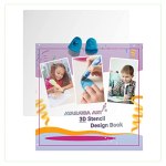 ATARAXIA ART 3D Stencil Book 40 Patterns, Drawing Molds Design Paper for 3D Pen, Reusable Colorful 20 Sheets 40 Pattern, Clear Pad & 2 Finger Caps, Painting Graffiti Template for 3DPen Kids DIY Gifts