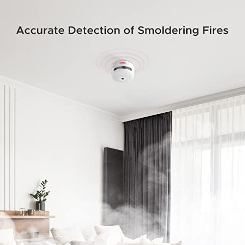 X-Sense Mini Smoke Detector, 10-Year Battery Photoelectric Smoke Fire Alarm with LED Indicator & Silence Button, XS01 - Görsel 2