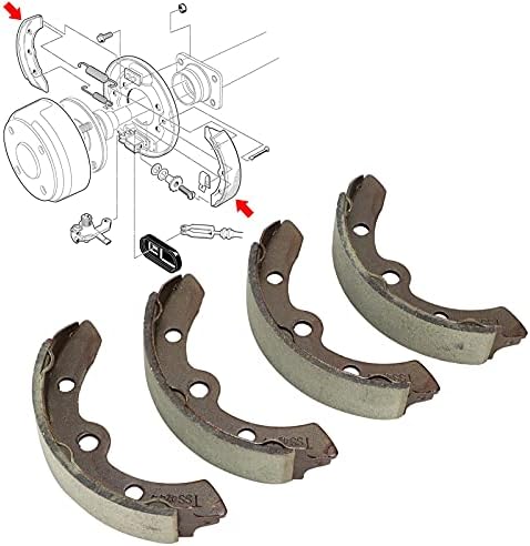 Leapiture Club araba fren pabuçları fren 101146302 4 adet fren pabuçları araba aksesuarı J17-25340-00 EZGO Electric 1986.5-1995 için yedek - Görsel 3