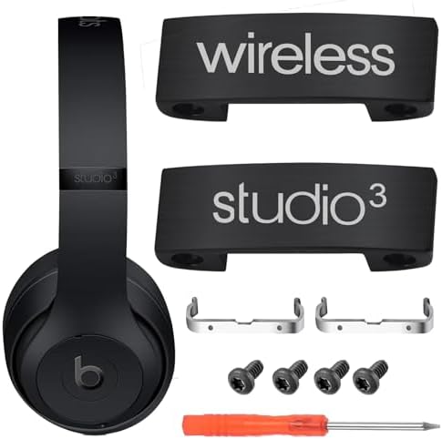 Studio 3 Hinge Replacement Parts Metal Folding Original Hinges Headband Connector Clip Pin Cover Accessories Repair Kit Compatible with Beats Studio3 Wireless Over-Ear Headphones (Black) - Görsel 1