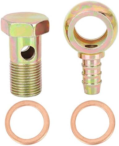 X AUTOHAUX 2 set içi boş vida 18 mm Banjo hortum Barb cıvata fitting fren aksesuarı adaptör M18 x 1,5 - Görsel 1