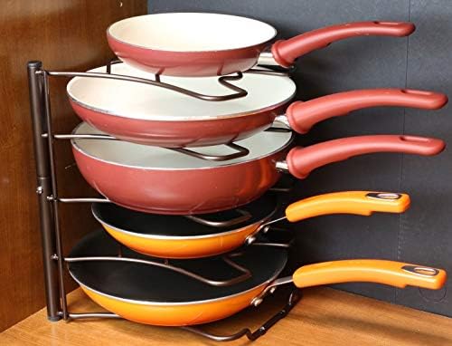 Deco Brothers Pan Organizer Rack for Kitchen Cabinet and Counter, Bronze - Görsel 2