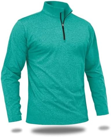 Boladeci Men's Quarter Zip Pullover Premium Fleece Lined Heather Long Sleeve Golf Shirts Midweight 1/4 Half Zip Sweatshirts - Görsel 1