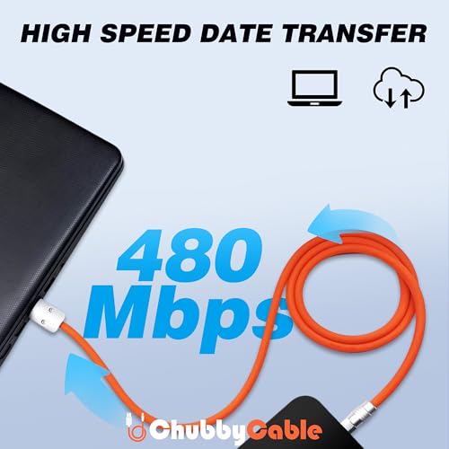 chubbycable Chubby 2.0 Fast Charging Cable Durable Soft Silicone USB C Cable 240W Extra Thick Phone Charger Cord Data Transfer Type C Cable, Green, Type-C to Type-C, 6.6 FT - Görsel 5