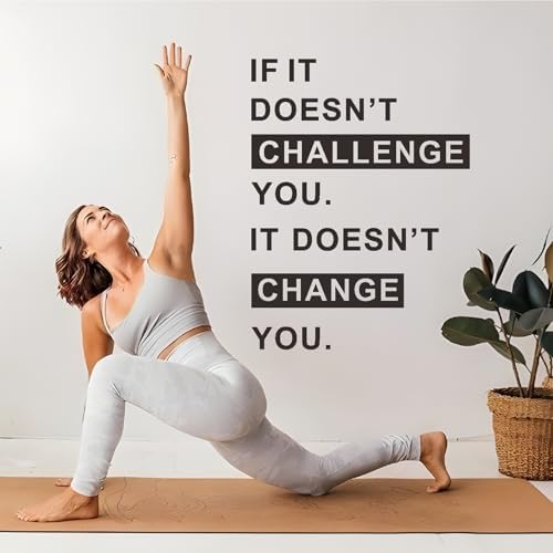 Gym Wall Decal Large Home Gym Wall Decals Peel and Stick Vinyl Black Letters Inspirational Quotes Fitness Wall Stickers Motivational Wall Stickers for Home Wall Decor Office Decorations - Görsel 2
