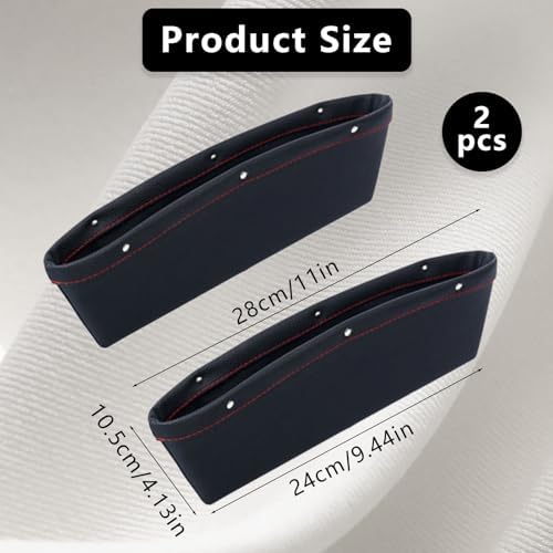 Shinybox Araç boşluk doldurucu düzenleyici, 2 adet araç koltuk boşluğu doldurucu, araç koltuğu boşluk düzenleyici, poliüretan deri araç aksesuarı, araç koltuğu konsolu, cep telefonları, kartlar, - Görsel 2
