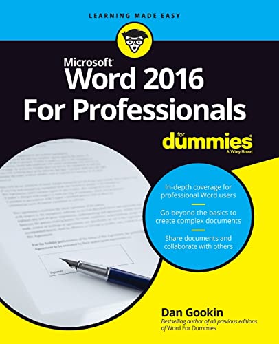 Word 2016 For Professionals For Dummies (For Dummies (Computers)) - Görsel 1